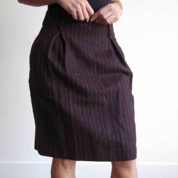 Bagatelle - Wool Burgundy Pencil Skirt - Picture 4 of 16
